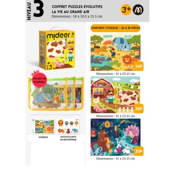 Coffrets Evolutifs - Niv.3 - Vie au Grand Air - 3 puzzles