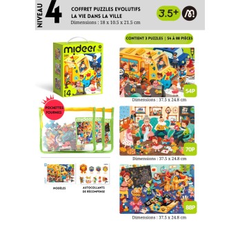 Coffrets Evolutifs - Niv.4 - Vie dans la Ville - 3 puzzles