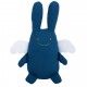 Ange Lapin Doudou Musical 24Cm - Coton Bio Bleu Denim