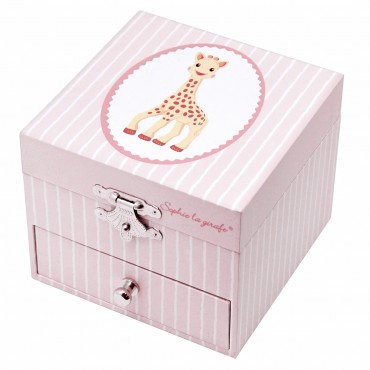 Photoluminescent Musical Cube Box Sophie the Giraffe© Navy Pink - Glow in dark