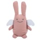 Musical Angel Bunny Comforter 24 Cm - Old Pink Organic Cotton