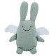 Musical Angel Bunny Comforter 24 Cm - Celadon Green Organic Cotton
