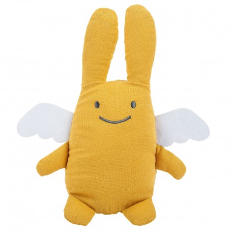 Musical Angel Bunny Comforter 24 Cm - Curry Organic Cotton