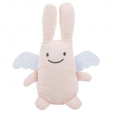 Musical Angel Bunny Comforter 24Cm - Pouder Pink Linen
