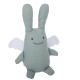 Musical Angel Bunny Comforter 24 Cm - Celadon Green Organic Cotton