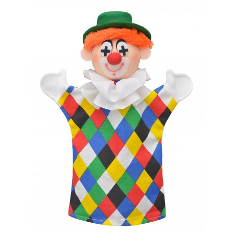 Marionnette Clown 28 Cm - Fabriqué en Europe - Jouet d'Hier