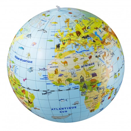 Maxi Animaux 50 Cm - Globe Terrestre Gonflable - Jeu Educatif