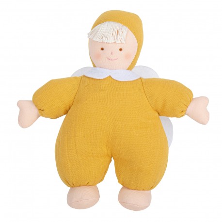 Angel Comforter with Rattle 20Cm - Curry Organic Cotton