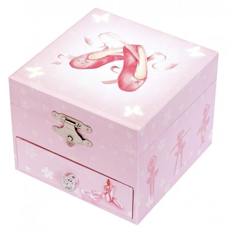 Photoluminescent Musical Cube Box Ballerina Shoes - Pink - Glow in dark