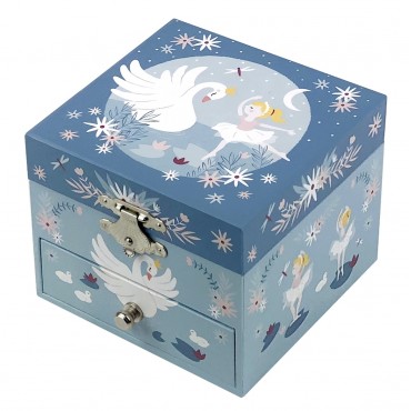 Musical Cube Box Swan Lake - Blue