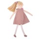 Doll with Organic Cotton Pink Linen dress 30Cm