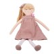 Doll with Organic Cotton Pink Linen dress 30Cm