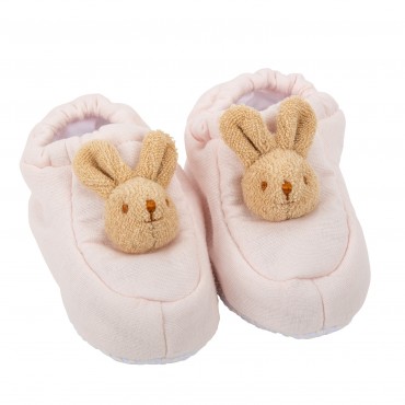 Slippers Bunny 0-2 years - Pouder Pink Linen
