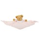 Bear Triangle Comforter with Rattle 20Cm - Pouder Pink Organic Coton