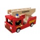 Camion de Pompier avec 2 personnages - Jeu d'Imitation - 3+ Jouet en bois