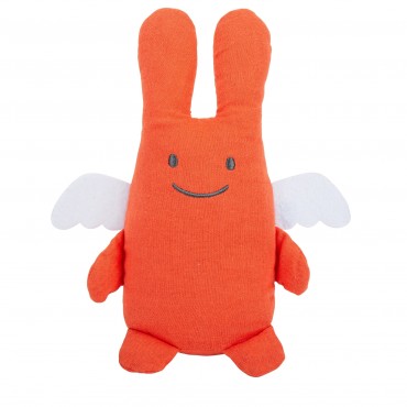 Angel Bunny Comforter with Rattle 20Cm - Orange Organic Coton