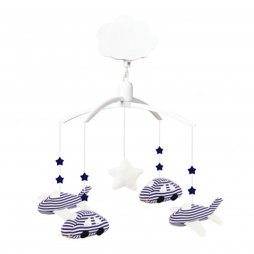 Musical Mobile Cars & Planes Navy Stripes