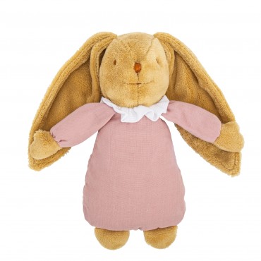 Musical Bunny Fluffy 25Cm - Old Pink Organic Cotton