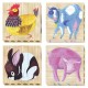 Lot 4 Puzzles Ferme 6 pieces en bois des 2 ans