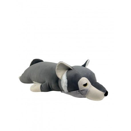 Peluche nemu nemu - LOULOU - Loup - Taille XXL - 74 cm