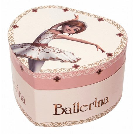 Photoluminescent Large Heart Music Box Ballerina Leap© - Glow in dark