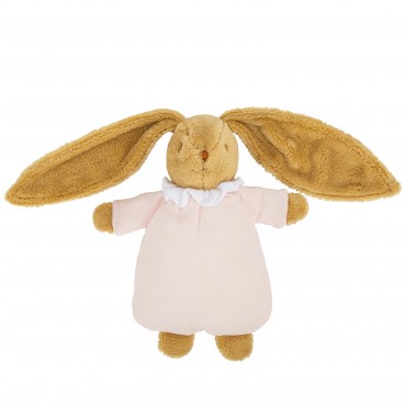 Lapin Nid d'Ange Doudou - Coton Bio Rose Poudré 20Cm