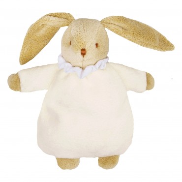 Lapin Nid d'Ange Doudou avec Hochet - Ivoire 20Cm