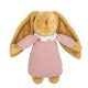 Lapin Nid d'Ange Doudou Musical - Coton Bio Vieux Rose 25Cm