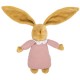 Lapin Nid d'Ange Doudou Musical - Coton Bio Vieux Rose 25Cm