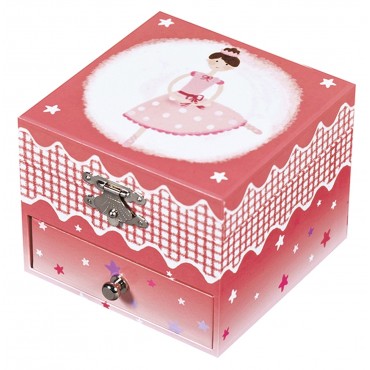 Photoluminescent Musical Cube Box Ballerina - Dark Pink - Glow in dark