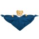 Ours Triangle Doudou avec Hochet 20Cm - Coton Bio Bleu Denim