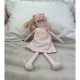 Doll with Pouder Pink Organic Cotton dress 30Cm