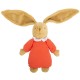 Musical Bunny Fluffy Comforter 25Cm - Orange Organic Coton