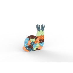 Puzzle Réversible - Alphabet & Chiffres - Escargot