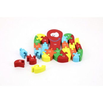 Puzzle Réversible - Alphabet & Chiffres - Pieuvre