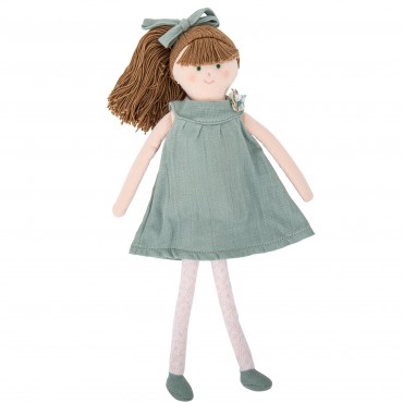 Poupée Robe Coton Bio Celadon 30Cm