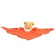 Bear Triangle Comforter with Rattle 20Cm - Orange Organic Coton