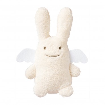 Ange Lapin Doudou avec Hochet - Ivoire 20Cm