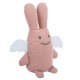 Angel Bunny Comforter 20Cm - Organic Cotton Pink Linen