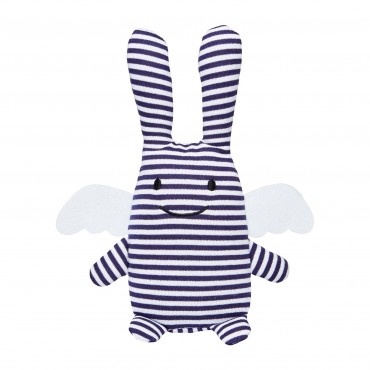 Angel Bunny Comforter with Rattle Navy 20Cm