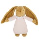 Lapin Nid d'Ange Doudou Musical - Coton Bio Rose Poudré 25Cm