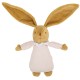 Lapin Nid d'Ange Doudou Musical - Coton Bio Rose Poudré 25Cm