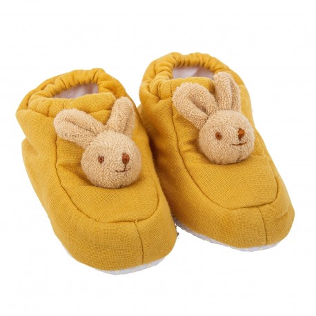 Slippers Bunny 0-2 years - Curry Organic Cotton