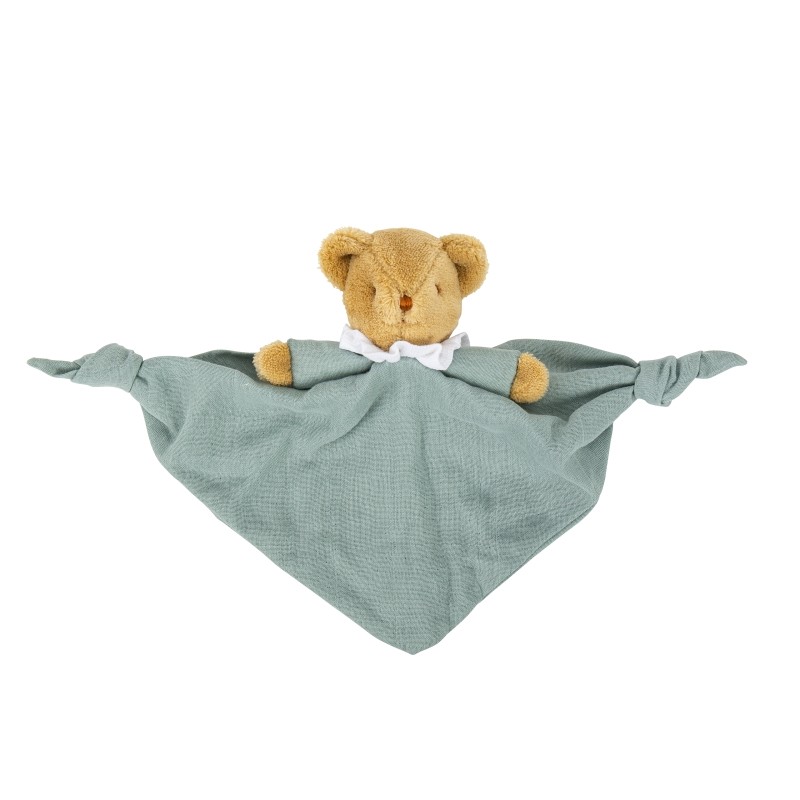 Doudou Hochet 20 cm - Ours Triangle - Celadon