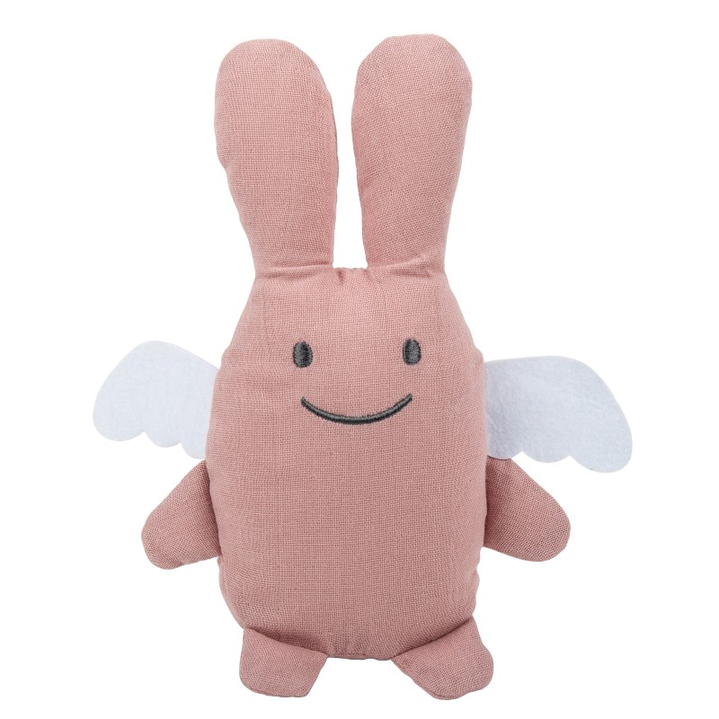 Doudou Hochet 20 cm - Ange Lapin - Vieux Rose Doudou Hochet 20 cm - Ange Lapin - Vieux Rose