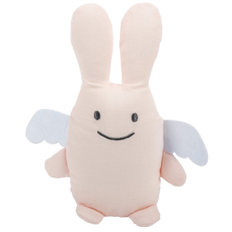 Doudou Hochet 20 cm - Ange Lapin - Rose Poudré Doudou Hochet 20 cm - Ange Lapin - Rose Poudré