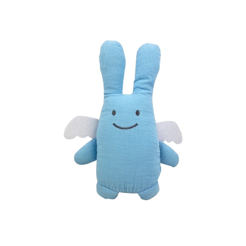Doudou Hochet 20 cm - Ange Lapin - Bleu Ciel Doudou Hochet 20 cm - Ange Lapin - Bleu Ciel