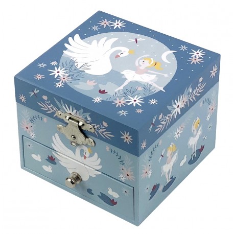 Musical Cube Box Swan Lake - Blue