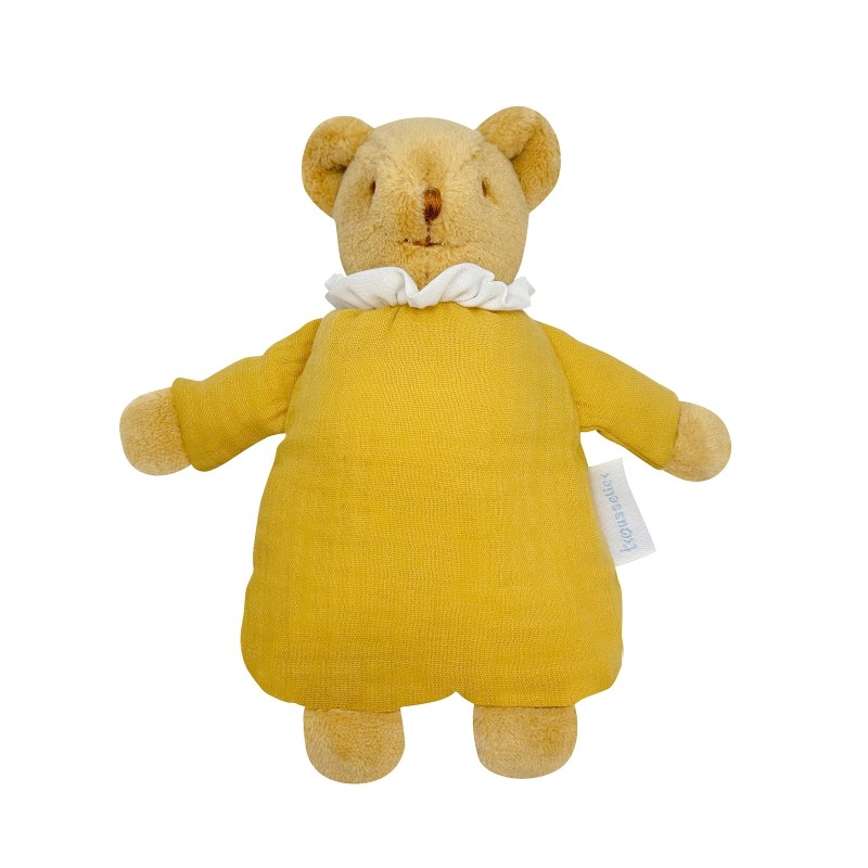 Doudou Hochet 20 cm - Ours Nid d'Ange - Curry Doudou Hochet 20 cm - Ours Nid d'Ange - Curry