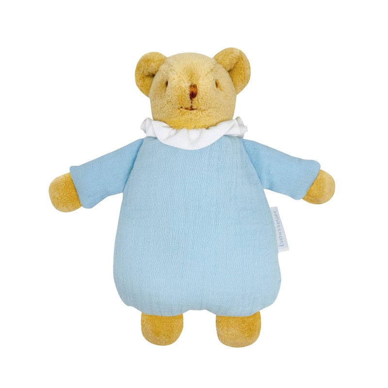 Doudou Hochet 20 cm - Ours Nid d'Ange - Ciel Doudou Hochet 20 cm - Ours Nid d'Ange - Ciel